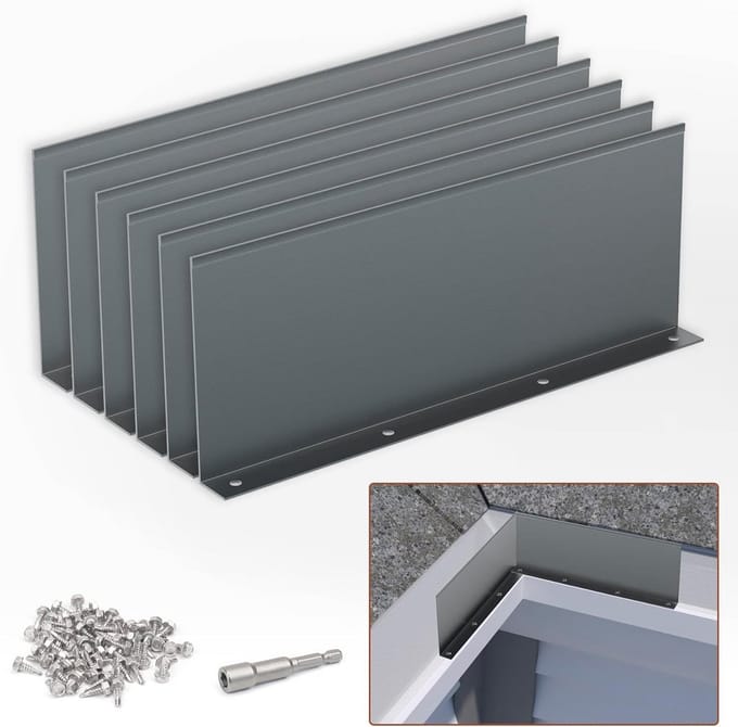 Aluminium Gootval Splash Guards - Set van 6 voor Rechte en Platte Daken