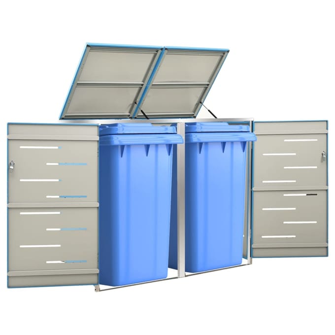 vidaXL - Containerberging - dubbel - 138x77,5x115 - cm - roestvrij - staal