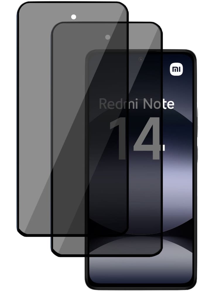 2x TechNow Privé Screenprotector geschikt voor Xiaomi Redmi Note 14 - Privacy Beschermglas - Privacy Proteqt+