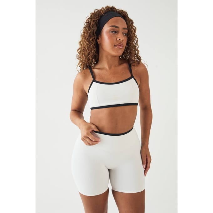 Dames Dsgn Studio Sculpt Mini Short Met Contrasterende Tailleband | Cloud | Maat: Small