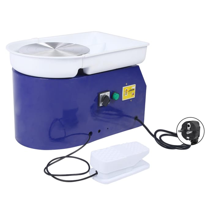 350W 24cm Borstelloze Elektrische Pottenbakkersschijf Machine voor Student en Amateur EU Plug white