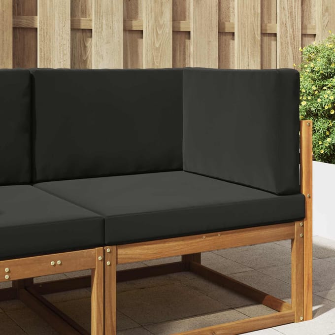 vidaXL - Buitenbankkussen - Polyester - Zwart - 80 - x - 80 - cm