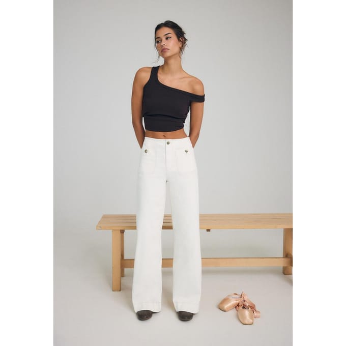 Stradivarius D77 minimalistische jeans met zakken  Vanille 44