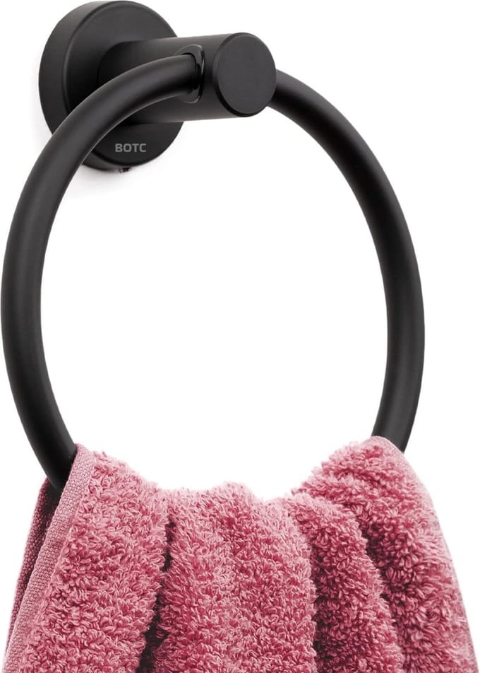 BOTC Handdoekring - Ø 16.5 cm - Handdoekring - Handdoekrek - Badkamer Accessoires - Zwart