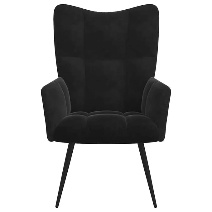 vidaXL - Relaxstoel - fluweel - zwart