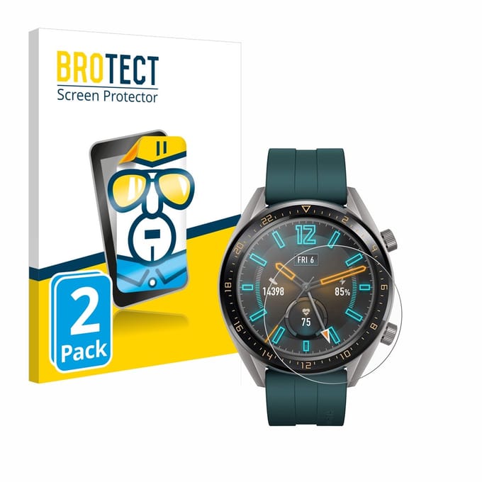 BROTECT - Screenprotector voor Huawei Watch GT Active - Folie Beschermfolie transparant 2 Stuks