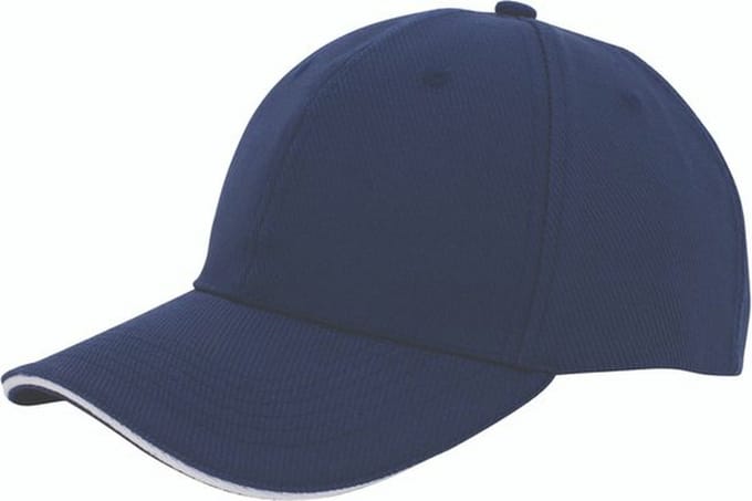 Benza luxe canvas sandwich Baseballcap - Donkerblauw en Wit