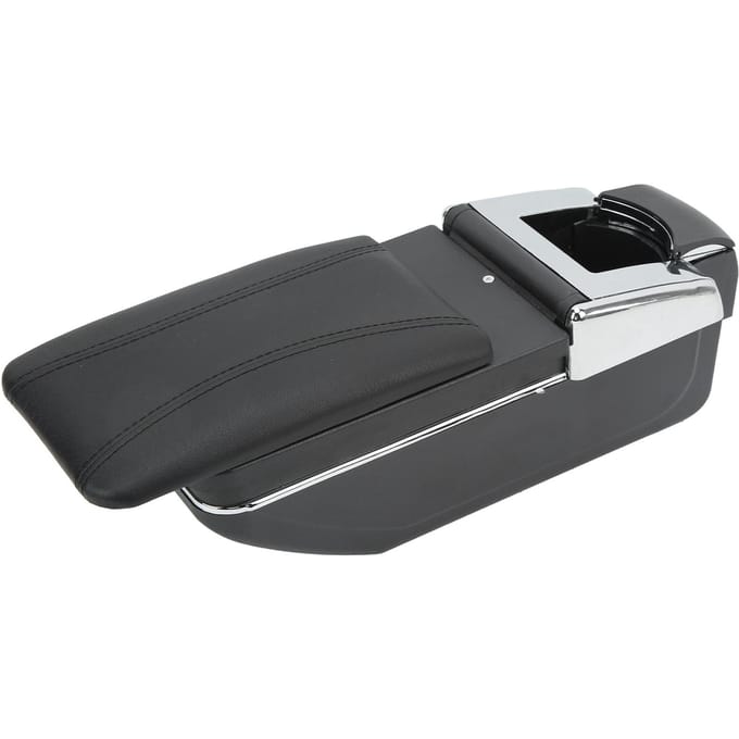 Boîte d'accoudoir de voiture Rétractable Boîte de rangement de console centrale Ergonomique Organisateur de contenu Remplacement pour black