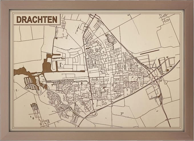 Decoratief Beeld - Houten Van Drachten - Hout - Bekroned - Bruin - 21 X 30 Cm