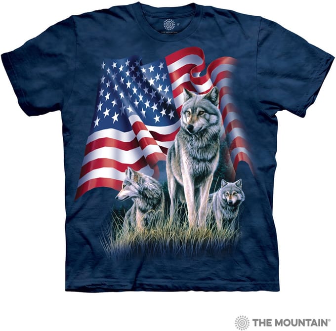 T-shirt Wolf Flag S