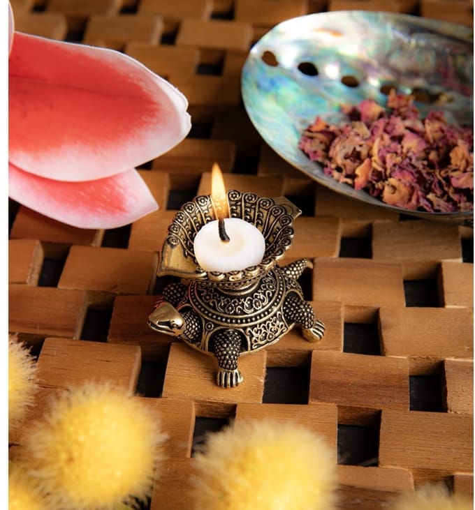 Ghee Lamp Schildpad Messing