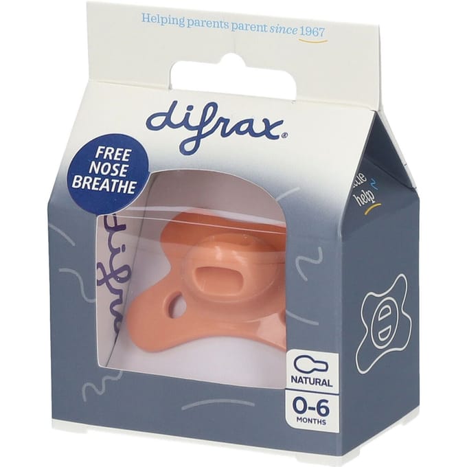 Difrax Fopspeen - Natural - 0-6 maanden - Siliconen - Peachy - 1 stuk