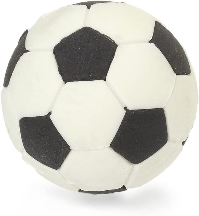 Gummetje in de vorm van een voetbal