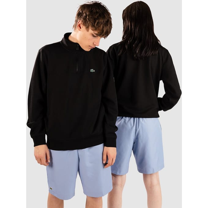 Lacoste High Neck Zipped Jersey Sweater zwart