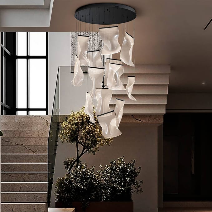 Schuller Valencia LED hanglamp Velos II 13-lichts, zwart, dimbaar, kunststof