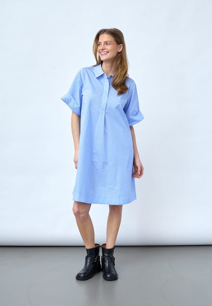 SISTERS POINT Edina-dr1 - Dames jurk - Blue Stripes - Maat XS