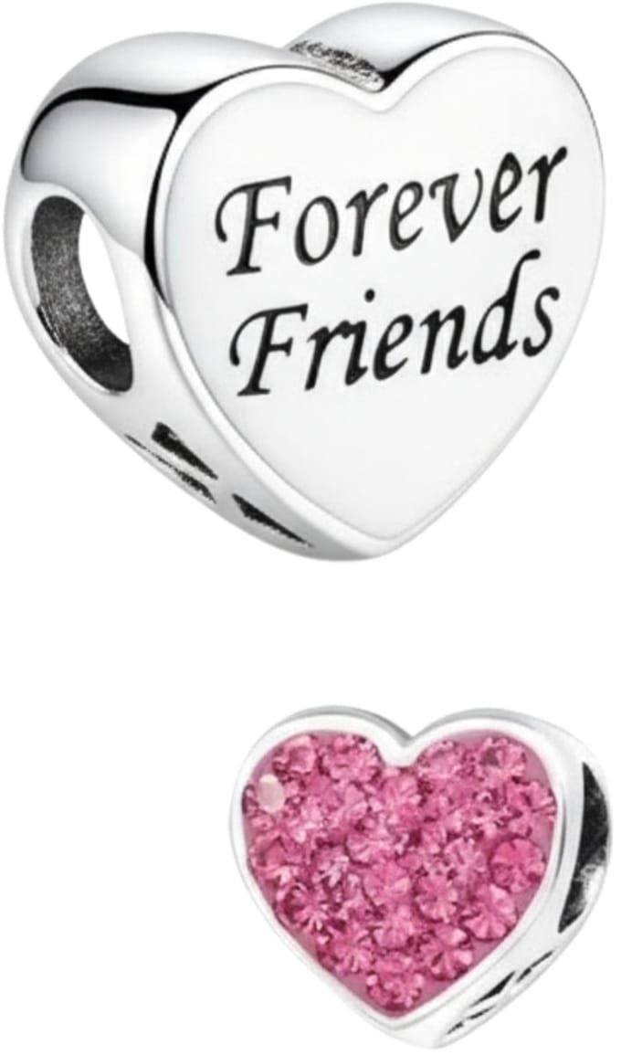 Zilveren Hart 'Forever Friends' Kraal met Kristal