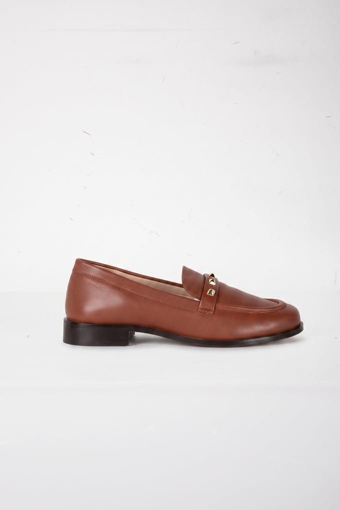 LK Bennett Stellar Stud Detail Chestnut Taglia: 38 | Mocassini Outlet | Donna | Marrone