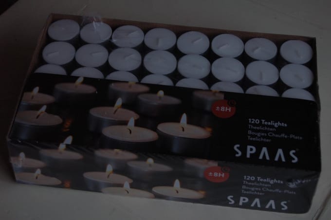 SPAAS Theelichten Wit 8 Branduren 120 stuks