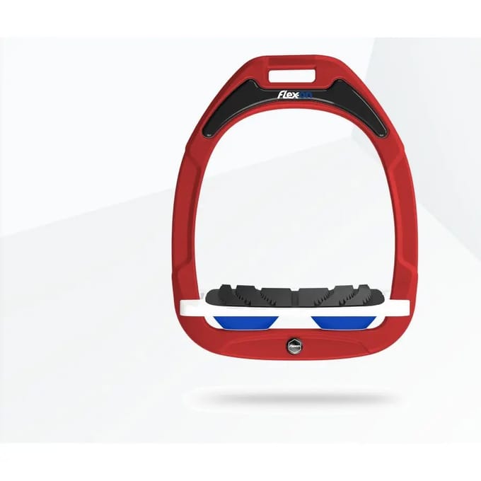 Ultra Grip Inclinatie Stirrup Rood/Wit/Blauw Flex-On Green Composite