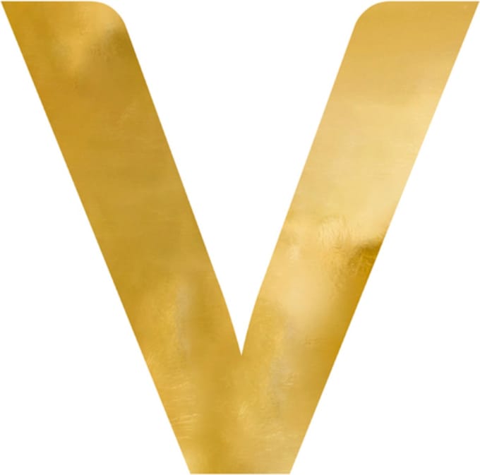 Partydeco - Spiegel Letter V Goud - 61 x 60 cm