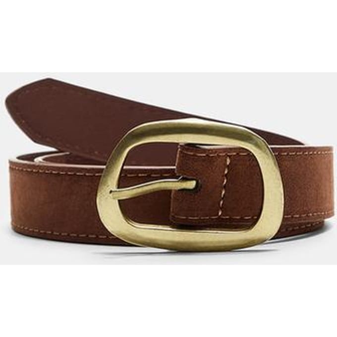 Stradivarius Riem met stiksels en asymmetrische gesp  Bruin 90