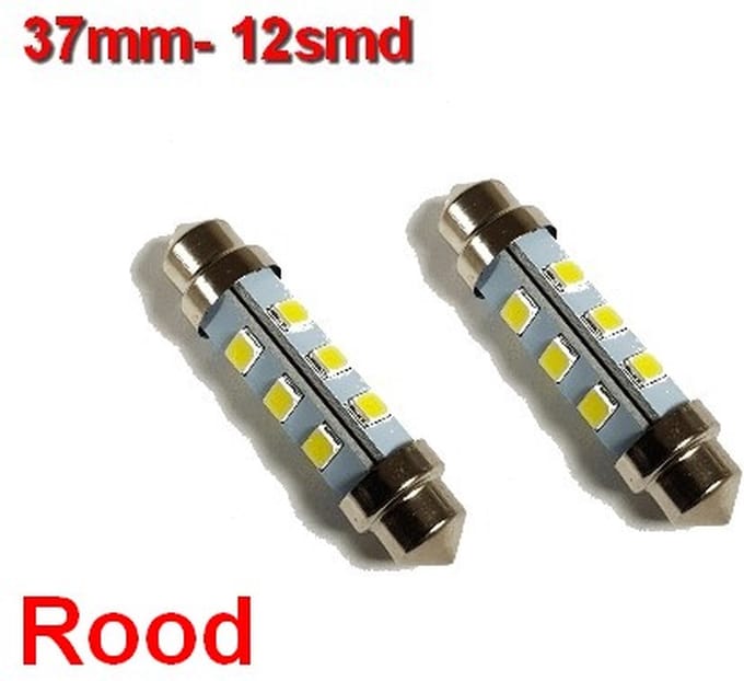 Buislampen 37mm 2835smd Rood 10-40v