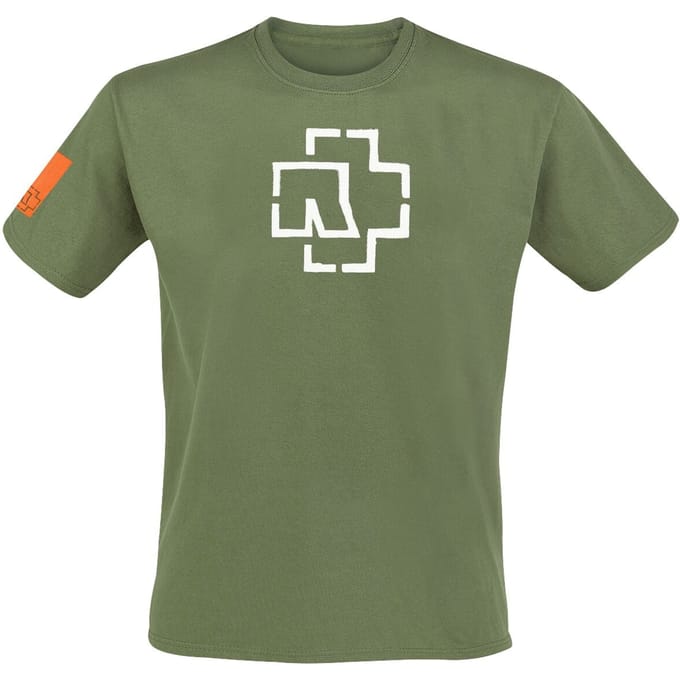 Rammstein T-shirt - Logo - S tot 3XL - voor Mannen - olijf
