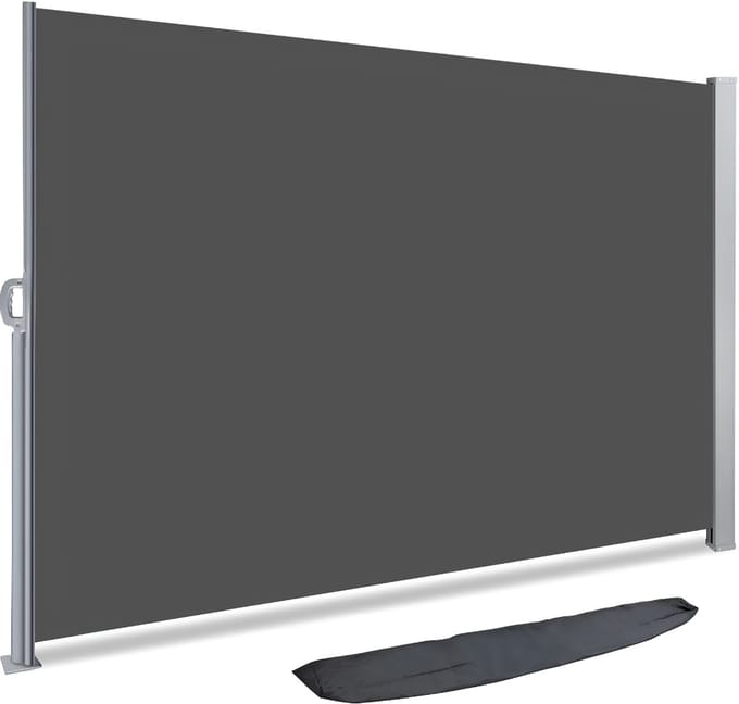 JCP® Windscherm - Windscherm Uittrekbaar - Privacyschermen - Grijs - 300cm x 140cm x 80cm