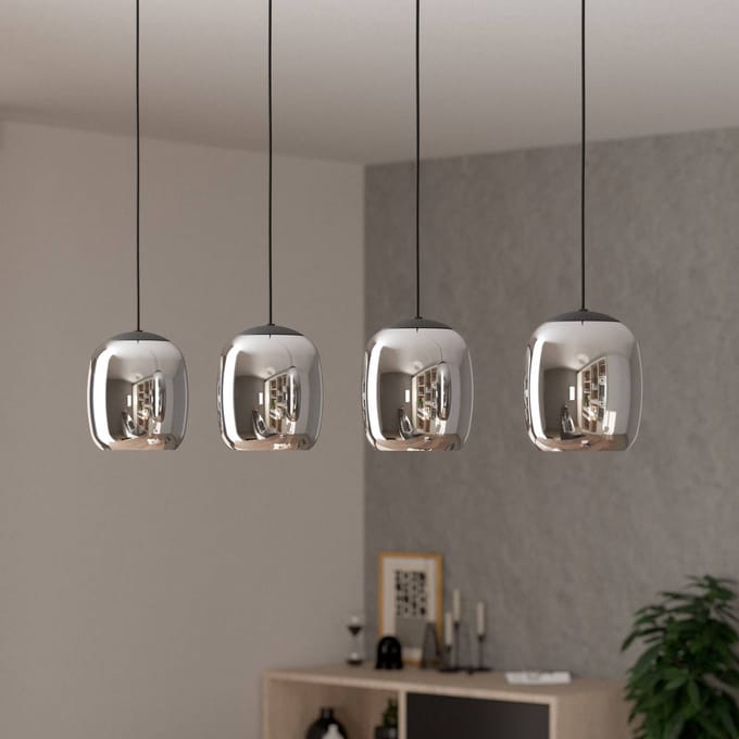EGLO Ciampino Hanglamp - E27 - 97,5 cm - Zwart|Grijs - Glas