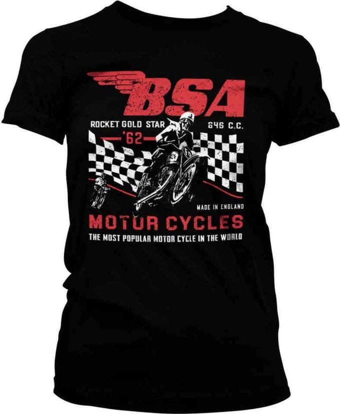 BSA Dames Tshirt -M- Rocket Gold Star Zwart