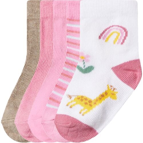 LUPILU 5 Paar baby sokken (Roze/beige, 11/14)