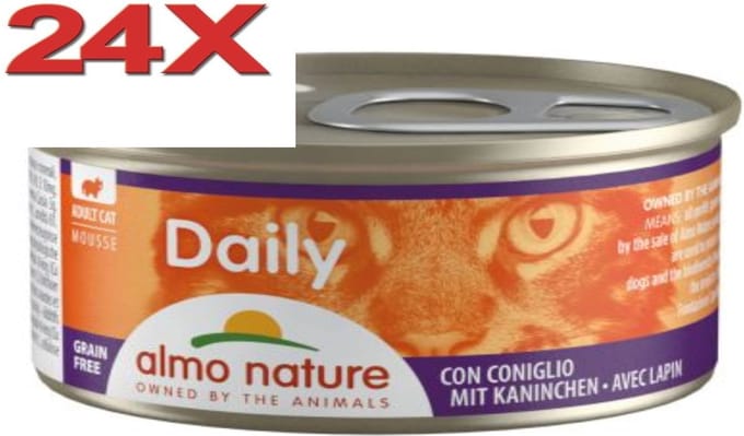 Almo Nature Dailymenu - Kattenvoer Blik - Mousse Konijn - 24x85gr
