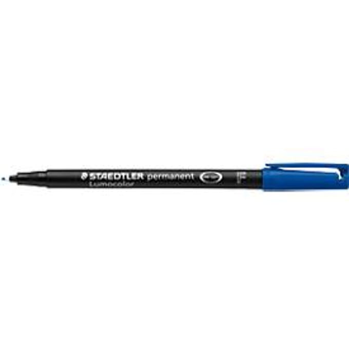 Viltstift Staedtler Lumocolor 318 permanent F blauw - 10 stuks