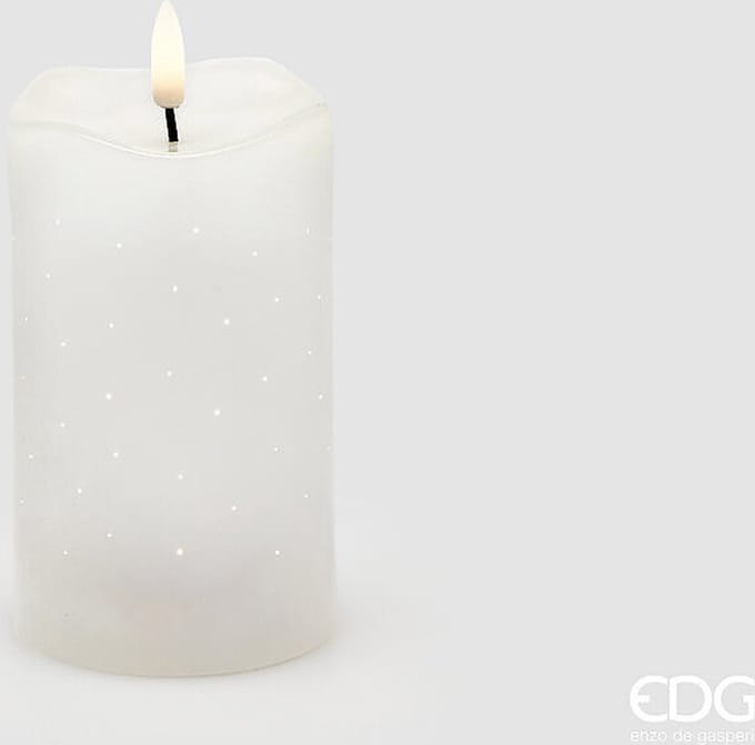 EDG Enzo de Gasperi - Ledkaars met sterretjes H12.5 Ivoorkleur (met timer)