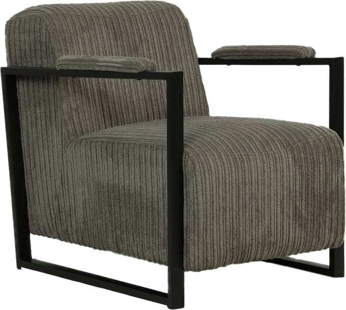 Bolt Edge Moderne Fauteuil - Loungestoel - Grijs - Met hoofdkussen - Voor binnengebruik
