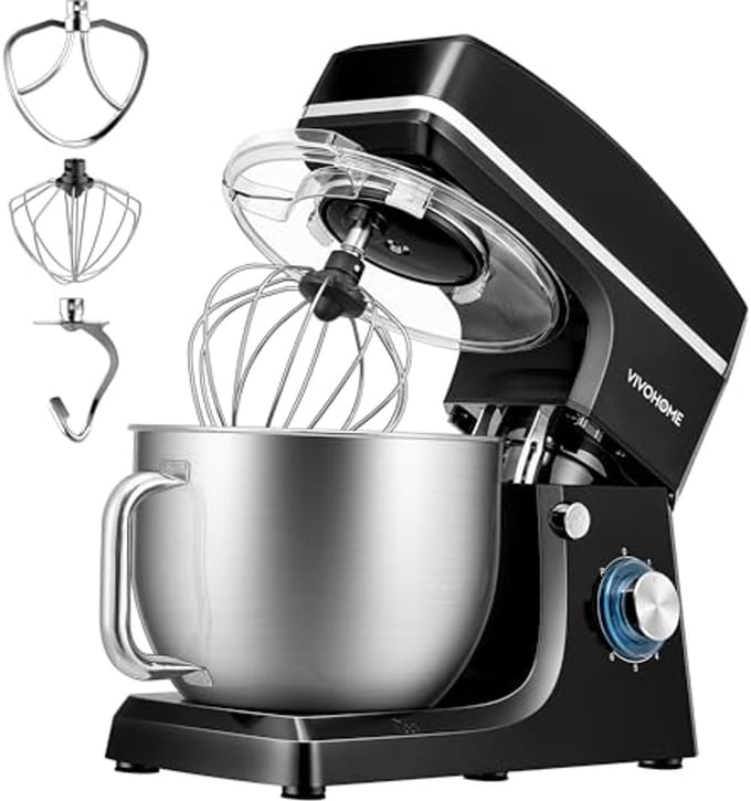 7.5 Quart 660W 6-Speed Stand Mixer - Zwart
