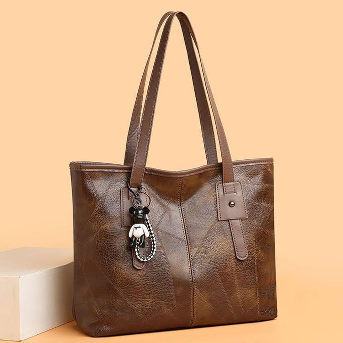 Dames Handtas Splicing Tote Bag Casual Schoudertas Grote Capaciteit Veelzijdige Commuter Handtas 33*12*28cm