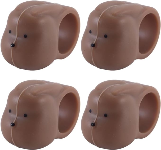 Deurstoppers - Deurkrukbuffers - Bescherming Deuren - Leuk Konijn Ontwerp - 4 Stuks - Bruin