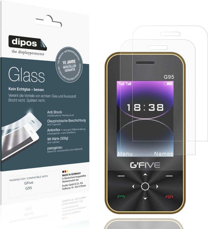 dipos – 2x Matte Pantserfolie geschikt voor GFive G95 | 9H Screenprotector