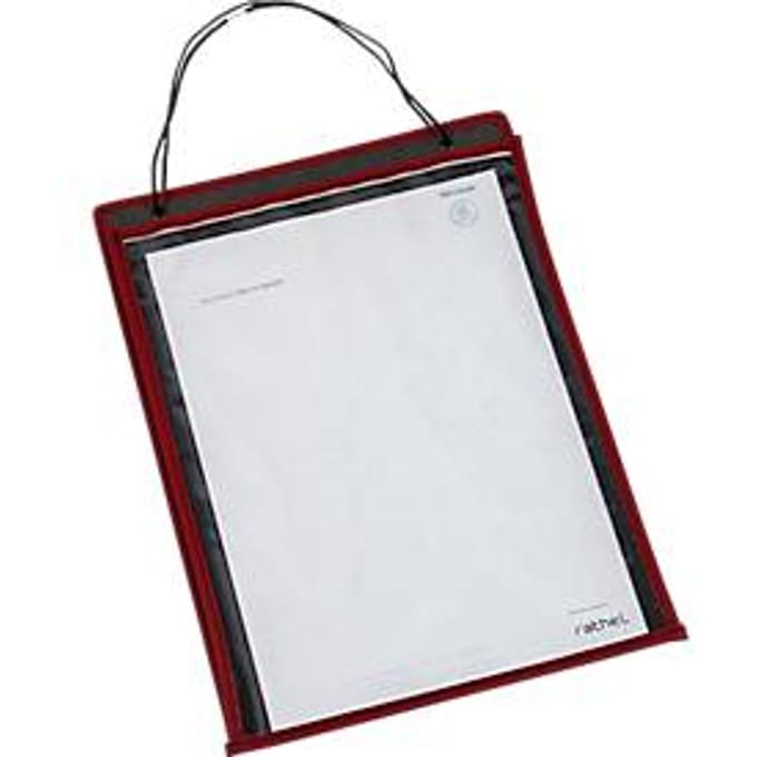 EICHNER "Robuuste" besteltas, geschikt voor DIN A4, verstevigde naden, kartonnen rug, rood, 10 stuks