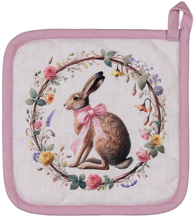 Clayre & Eef Pannenlap 20x20 cm Beige Katoen