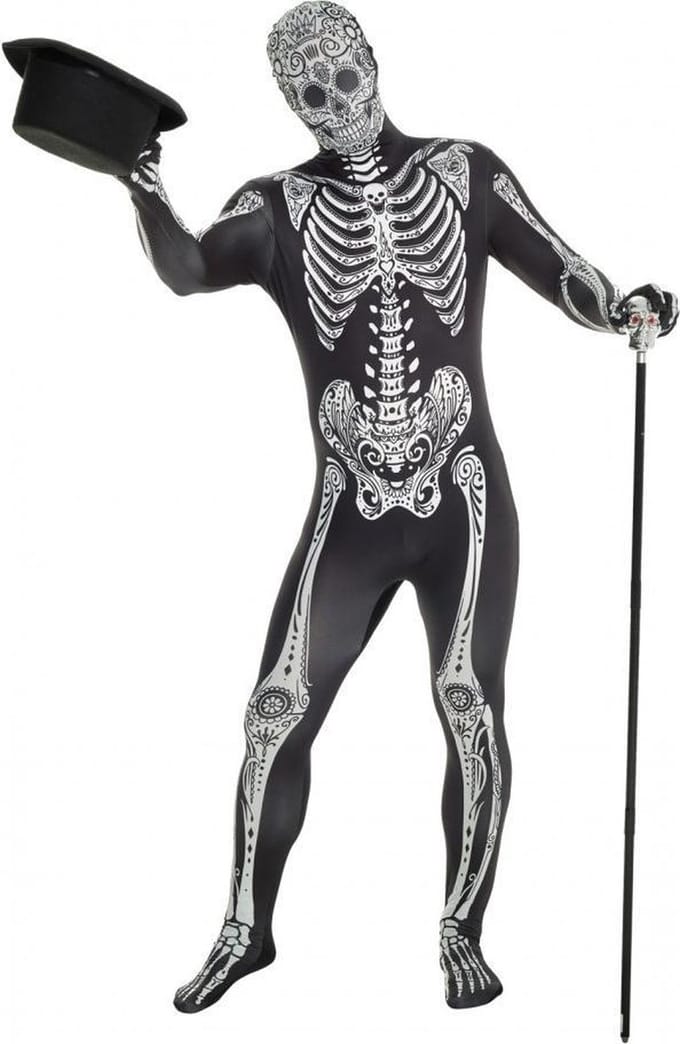 Morphsuit Day Of The Dead Skelet - Maat M
