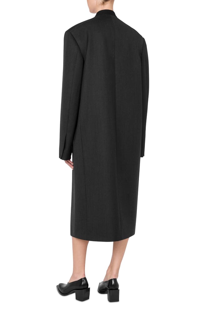 Moschino Yarn-dyed Wool Canvas Coat Grey Taglia: 40 | Giacche Outlet | Donna | Grigio