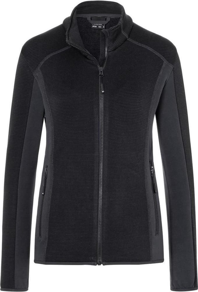James and Nicholson Dames/dames structuur fleece jack (Zwart/Koolstof)