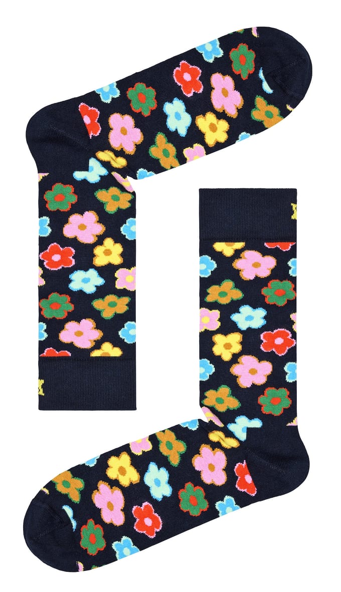 Happy Socks - Nieuwe Bloem Ontwerp Sokken | Geweldig Cadeau - Bloem