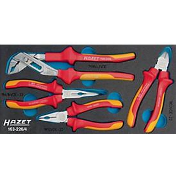 HAZET gereedschapsmodule 163-226/4, set van 4 tangen, geïsoleerd, B 342 x D 172 mm