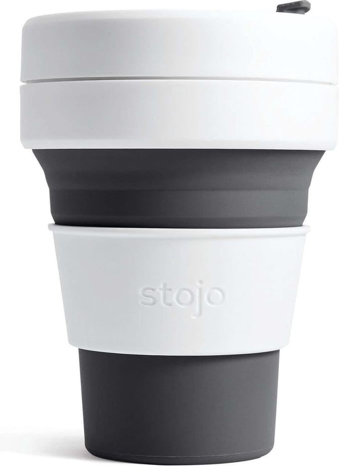 Stojo - Pocket Cup - Koffie / Theebeker - 355 ml - Herbruikbaar - Opvouwbaar - Slate