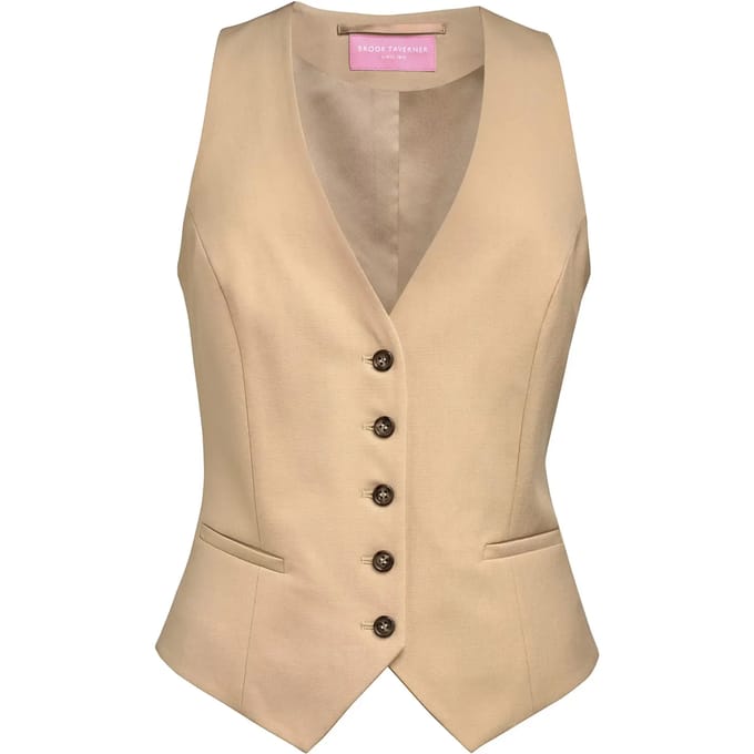 Brook Taverner Damesgilet Béatrice, getailleerde snit BT2391 - Sand - S