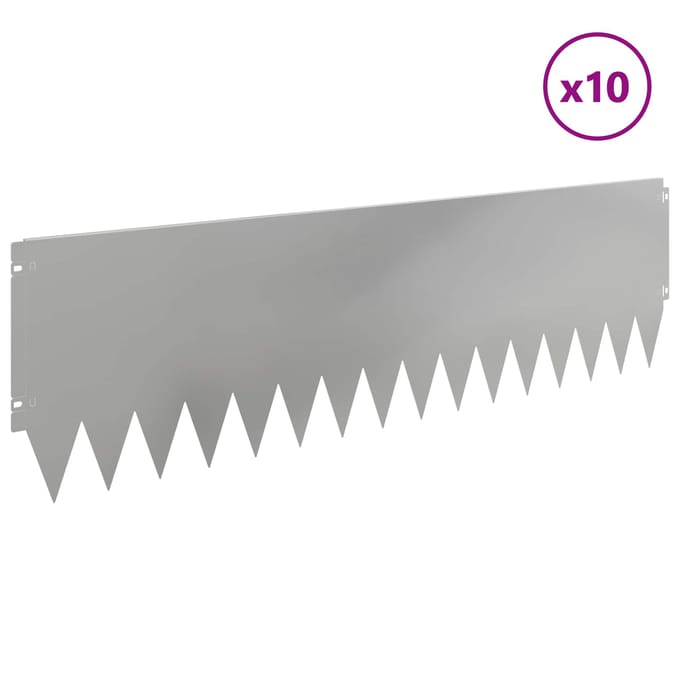 vidaXL - Gazonrand - 10 - st - 103 - x - 30 - cm - Staal - zilver